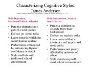Characterizing Cognitive Styles: James Anderson