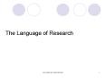 The Language of Research PowerPoint PPT Presentation
