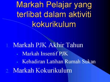Markah Pelajar yang terlibat dalam aktiviti kokurikulum