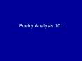 Poetry Analysis 101 PowerPoint PPT Presentation