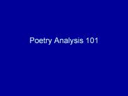 Poetry Analysis 101