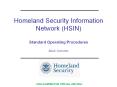 Homeland Security Information Network (HSIN) Standard Operating Procedures PowerPoint PPT Presentation