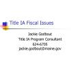 Title IA Fiscal Issues PowerPoint PPT Presentation