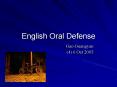 English Oral Defense PowerPoint PPT Presentation