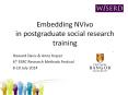 Embedding NVivo in postgraduate social research training PowerPoint PPT Presentation