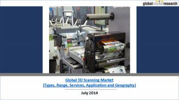 Global 3D Scanning Market Research Reports