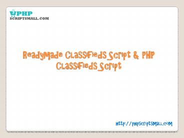 Readymade Classifieds Script