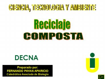 CIENCIA, TECNOLOGIA Y AMBIENTE