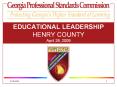 EDUCATIONAL LEADERSHIP              HENRY COUNTY April 28, 2009 PowerPoint PPT Presentation