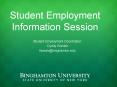 Student Employment Information Session PowerPoint PPT Presentation