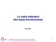 Le cadre statutaire des hauts fonctionnaires PowerPoint PPT Presentation