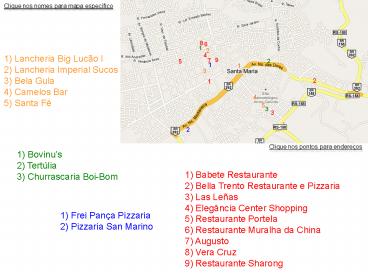 Clique nos nomes para mapa espec