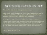 Repair Various Telephone Line Faults