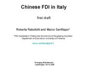 Chinese FDI in Italy first draft
