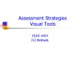 Assessment Strategies Visual Tools PowerPoint PPT Presentation