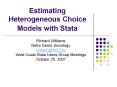 Estimating Heterogeneous Choice Models with Stata PowerPoint PPT Presentation
