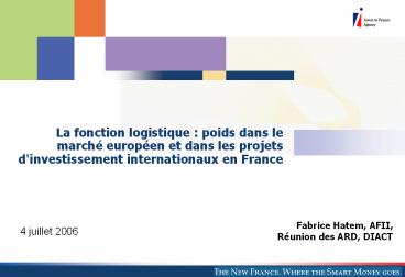 La fonction logistique : poids dans le march