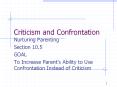 Criticism and Confrontation PowerPoint PPT Presentation