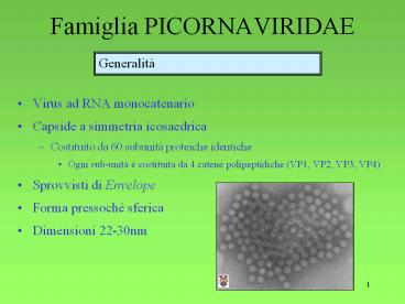 Famiglia PICORNAVIRIDAE