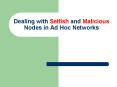 Dealing with Selfish and Malicious Nodes in Ad Hoc Networks PowerPoint PPT Presentation