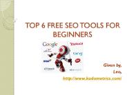 TOP 6 FREE SEO TOOLS FOR BEGINNERS