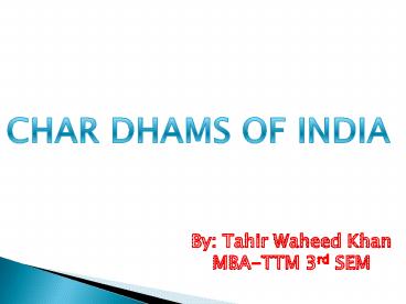 Chardhams of India presentation