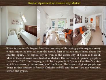 Rent an Apartment in Greenish City Madrid