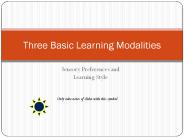 Sensory Preferences and Learning Style