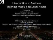 Introduction to Business Teaching Module on Saudi Arabia