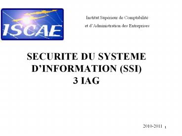 SECURITE DU SYSTEME D
