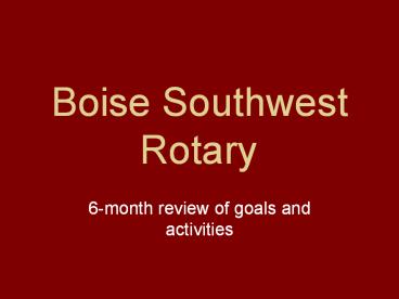 Boise Southwest Rotary
