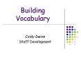 Building Vocabulary PowerPoint PPT Presentation
