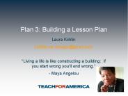 Plan 3: Building a Lesson Plan