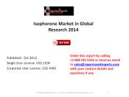 Research On Isophorone Global Market, 2014