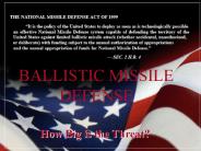 BALLISTIC MISSILE DEFENSE