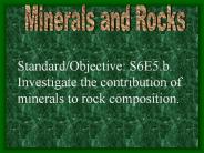 Minerals and Rocks