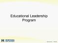 Educational Leadership Program PowerPoint PPT Presentation