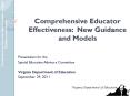 Comprehensive Educator Effectiveness: New Guidance and Models PowerPoint PPT Presentation