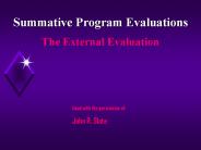Summative Program Evaluations
