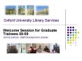 Oxford University Library Services PowerPoint PPT Presentation