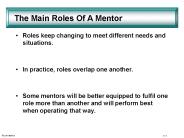 Roles keep changing to meet different needs and situations.