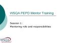 WSQA PEPD Mentor Training PowerPoint PPT Presentation