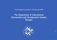 The Norwegian University of Life Sciences (UMB)  The Department of International Environment and Development Studies, Noragric PowerPoint PPT Presentation