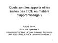 Quels sont les apports et les limites des TICE en mati PowerPoint PPT Presentation