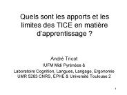 Quels sont les apports et les limites des TICE en mati