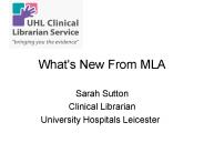 What's New From MLA