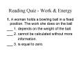 Reading Quiz - Work PowerPoint PPT Presentation