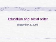 Education and social order