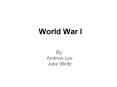 World War I PowerPoint PPT Presentation