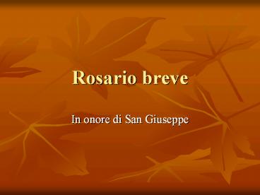 Rosario breve